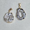 Pendant with natural agate druzy slice 23-25x20-22 mm, length 32-37 mm, assorted sizes