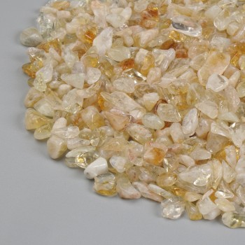Citrine natural stone chip, undrilled, diameter 5–15 × 4–6 mm ± (assorted sizes) (Price per 100 g)