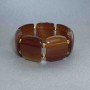 Carnelian bracelet — chain-link, 30x26 mm per link, with metal inserts, length 18 cm, stretch