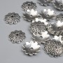 Bead caps for beads, silver metal color, diameter 11x1 mm +/-, hole diameter 2 mm +/-, packaging 26 pcs +