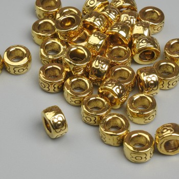 Gold-tone bead insert findings, 7x4 mm, hole diameter about 3.6 mm +/- packaging 20 g ~ 33 pcs +