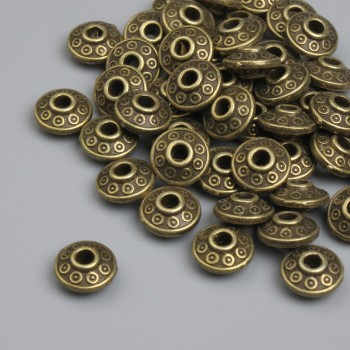 Bronze bead inserts, bronze color, 6×3 mm with 2.2 mm hole, packaging ~45 pcs
