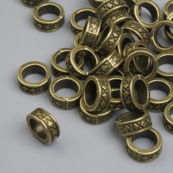 Bronze-colored bead insert findings, 7.5×3 mm, hole 5 mm, packaging ~38 pcs.