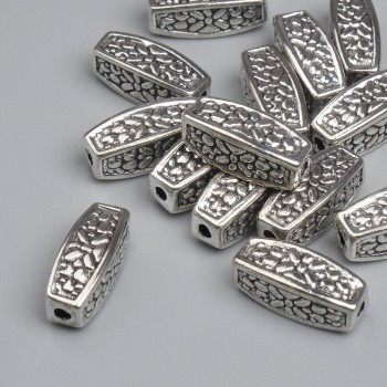 Silver-tone bead insert findings, 12.5×5 mm, hole 2 mm, packaging approx. 14 pcs