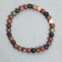 Bracelet with Aventurine and Jasper, smooth round beads, 6mm diameter, 18 cm length, stretch