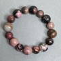 Rhodonite Bracelet with Smooth Beads 12mm ± 10mm ±, 18 cm Stretch