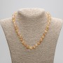 Citrine Necklace with Smooth Beads, 8 mm Diameter, 45 cm Length ± with Clasp