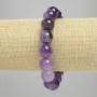 Amethyst bracelet with smooth 12 mm beads, 18 cm long, elastic