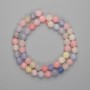 Morganite beads, faceted ball, 8mm diameter, 38cm length on thread