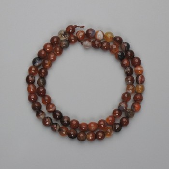 Faceted Agate Beads, Round Ball, 6mm Diameter, 36cm Length on Thread