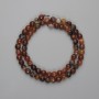 Faceted Agate Beads, Round Ball, 6mm Diameter, 36cm Length on Thread