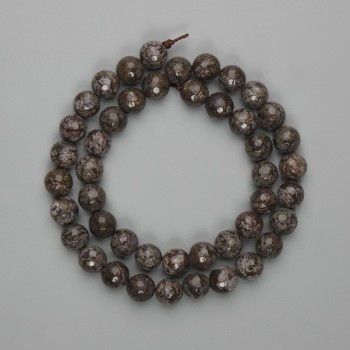 Coffee Jasper Beads, Faceted Round 8mm, 38 cm on Thread