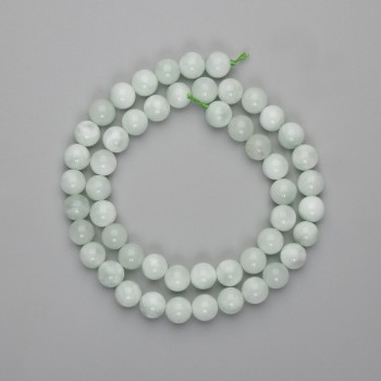 Angelite beads, smooth round 8mm, 39 cm on thread