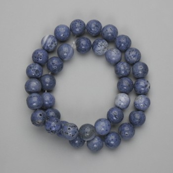Sponge Coral Beads, Smooth Round 10.5 mm, 38 cm on thread