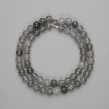 Beads Smoky Agate Smooth Round Bead 7mm, on Thread, Length About 38 cm