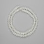 Beads of white quartz, faceted rondelle, 6x4mm, length about 38 cm on thread