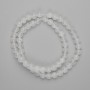 White quartz beads, smooth round 6.5 mm, length approx. 38 cm on thread