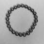 Hematite bracelet with smooth 8mm beads, 18 cm stretch