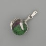 Zoisite Pendant - Paw with Sphere, Silver-tone Metal