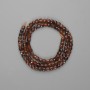 Hessonite beads, faceted cube 4x4mm, length approx. 39 cm, on thread