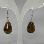 Tiger's Eye Teardrop Earrings, 23x18 mm, length 32 mm+