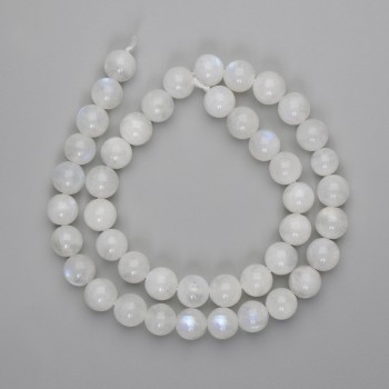 Adularia beads, smooth ball 10mm, length 40 cm