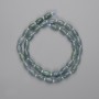 Jadeite Barrel Beads 8x5 mm, with 3 mm seed beads, length 39 cm