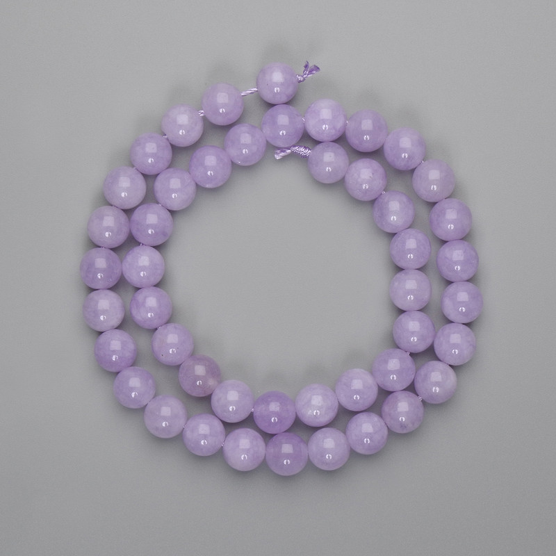 Kunzite beads, smooth spheres 8mm, length 37 cm