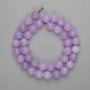 Kunzite beads, smooth round 10mm, length 38 cm