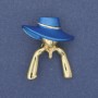 Brooch 'Girl in a Blue Hat' Gold-tone Metal 34×30 mm+