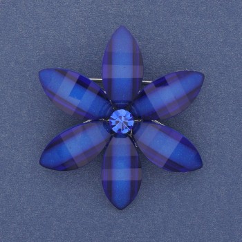 Blue Flower Acrylic Brooch Pendant