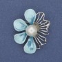 Flower Brooch-Pendant with Pearl