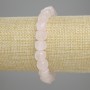 Rose Quartz Bracelet with Faceted Cube Beads, 8.5×8.5 mm, 18 cm length, stretch