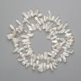 Baroque pearls with petrol tint on a thread, 7-14×3-7 mm, length approx. 38 cm ±