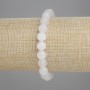 White Quartz Bracelet with Faceted Beads, 8 mm diameter ±, 18 cm length ±, Stretch