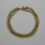 Faceted hematite rondelle beads, gold color, 4×2.5 mm, length 38 cm+