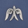 Swallow Brooch-Pendant in Silvery Metal 57×46 mm+