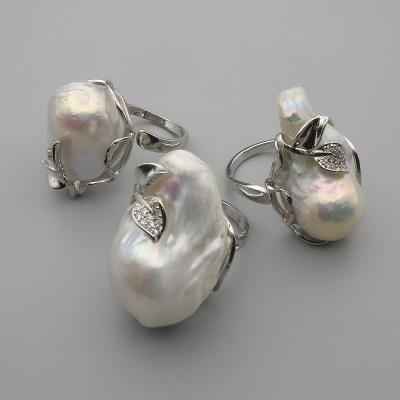 Baroque Pearl Earring in Silver-Tone Setting