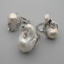 Baroque Pearl Earring in Silver-Tone Setting