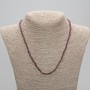 Garnet necklace with faceted beads, 3 mm diameter, 45 cm length, with clasp