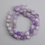 Amethyst faceted beads 10–13 × 10–15 mm ±, 40 cm strand ±