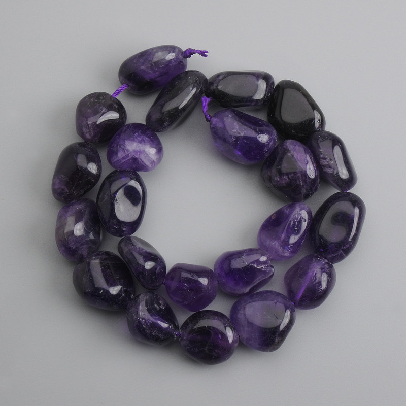 Amethyst faceted beads, diameter 10-20×7-14 mm+-, length 37 cm +