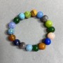Bracelet Assorted Jasper, Chrysoprase & Aquamarine, Smooth Beads 10mm ±, 18 cm Stretch