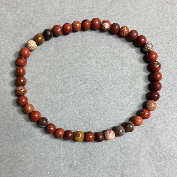 Red Jasper Bead Bracelet, 5 mm, 18 cm Stretch