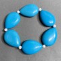 Bracelet Turquoise (synthetic) drop 28×20 mm ±, Agate (synthetic) bead 4 mm ±, length 18 cm ± stretch