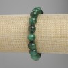 Emerald bracelet with smooth beads, 10 mm diameter, 18 cm length, stretch