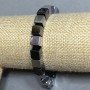 Hematite Cube Bracelet 8x8mm, 18 cm length, stretch