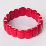 Coral bracelet (pressed) rectangular stones on elastic, 'Link' 1, 1.1 × 1.5 cm