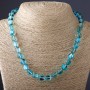 Blue Opal Glass Necklace, 10mm Diameter