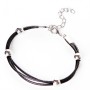 ( 18 cm ) Women's bracelet, soft, with metal elements and a convenient clasp
